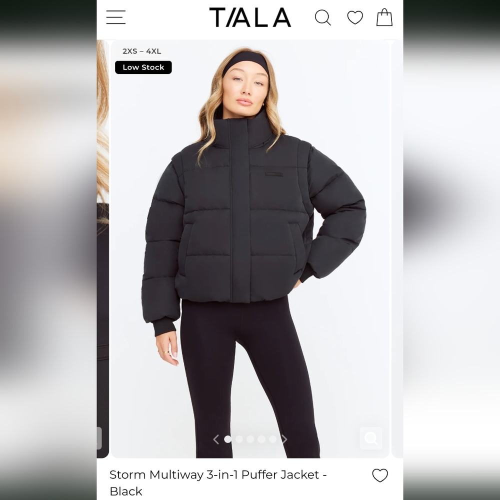 Medium TALA Storm Multiway 3-in-1 Puffer Jacket in Black